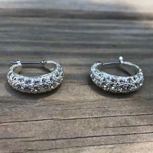 Monet Jewelry - Faux Diamond Pave Loop Earrings (pierced ears) Monet Jewelry - Faux Diamond Pave Loop Earrings (pierced ears)